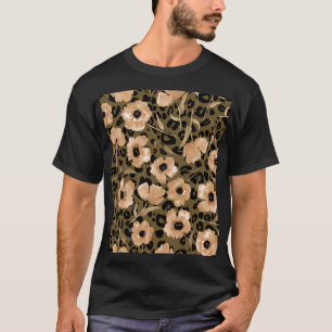 Waterverf bloemenluipaard: eindeloos patroon t-shirt
