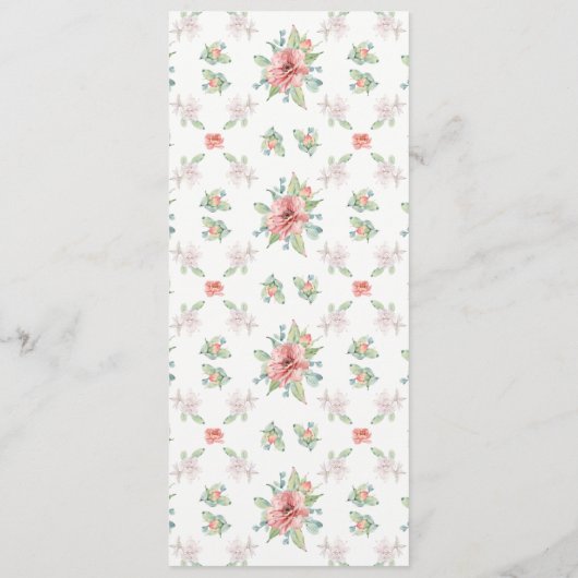 Waterverf Bloemenmenu's Menu (Achterkant)