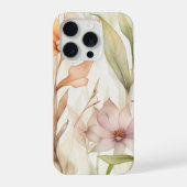 Waterverf Bloemenmotief met Roze, Sinaasappel, Gee iPhone Hoesje (Achterkant)