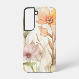 Waterverf Bloemenmotief met Roze, Sinaasappel, Gee Samsung Galaxy Hoesje