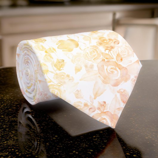 Waterverf Bloemenperzik Fuzz Stropdas