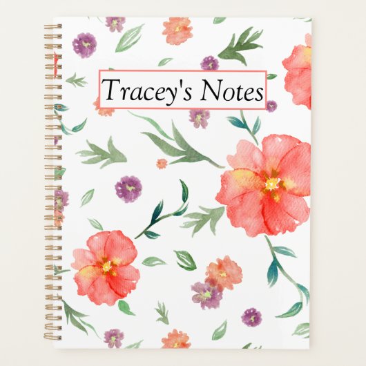 Waterverf Bloemenplanner – gepersonaliseerde gesch Planner (Voorkant)