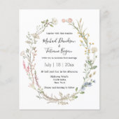 waterverf bloemenqr code foto bruiloft uitnodiging (Voorkant)