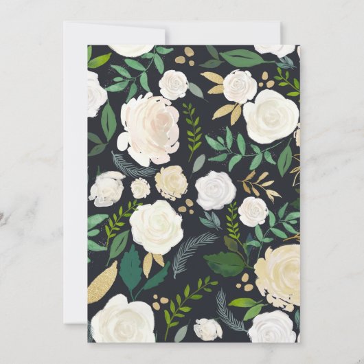 Waterverf Bloemenrepetitie Dineruitnodiging Kaart (Achterkant)