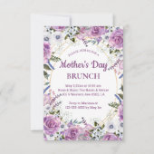 waterverf bloemenroze gouden moederdag brunch kaart (Voorkant)