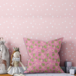 Waterverf bloemenroze kind gooien kussen