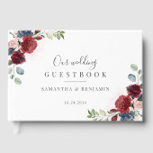 Waterverf Bloemenscript Fall Wedding Gastenboek (Voorkant)