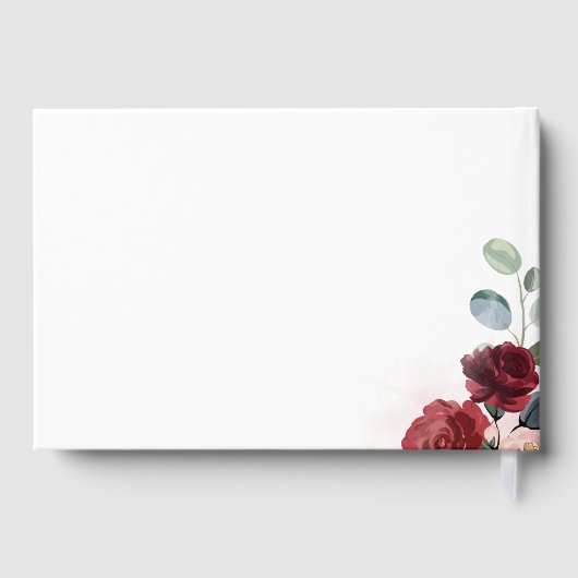 Waterverf Bloemenscript Fall Wedding Gastenboek (Achterkant)