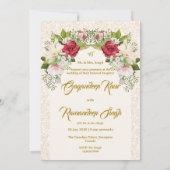 Waterverf bloemensikh bruiloft uitnodigingskaart kaart (Achterkant)