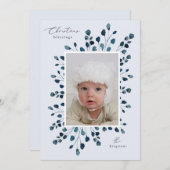 Waterverf bloemenspray Kerst aangepaste foto Kaart (Voorkant / Achterkant)