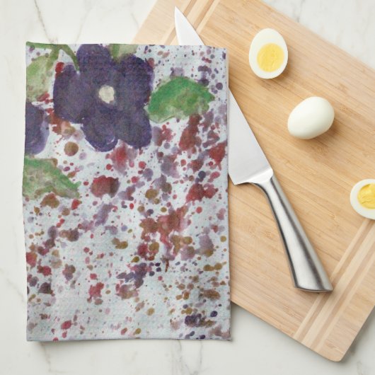 waterverf bloementheedoek theedoek (Quarter Fold)