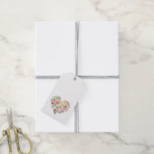 Waterverf Bloemhart Liefde NAAM Roze Speciaal Cadeaulabel (Met Touw)