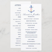 Waterverf Bloemig Maritiem Trouwprogramma Programma (Voorkant / Achterkant)