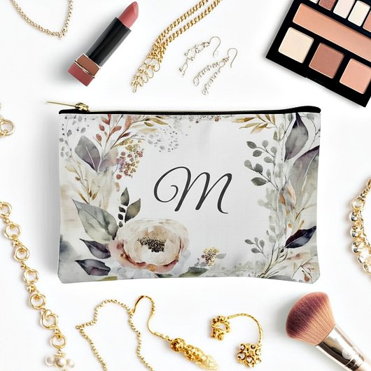 Waterverf bloemig monogram etui