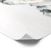 Waterverf Bloemige Baby Sneeuwluipaard Poster (Hoek)