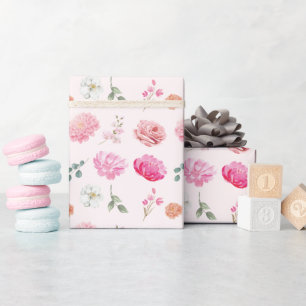 Waterverf Bloemige Bruid in Bloei Bruiloft Borrel Cadeaupapier