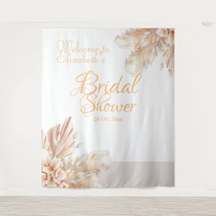 Waterverf bloemige elegante bruidsshower huwelijke wandkleed