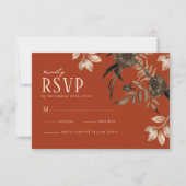 Waterverf bloemige herfst gebladerte bladeren herf RSVP kaartje (Voorkant)