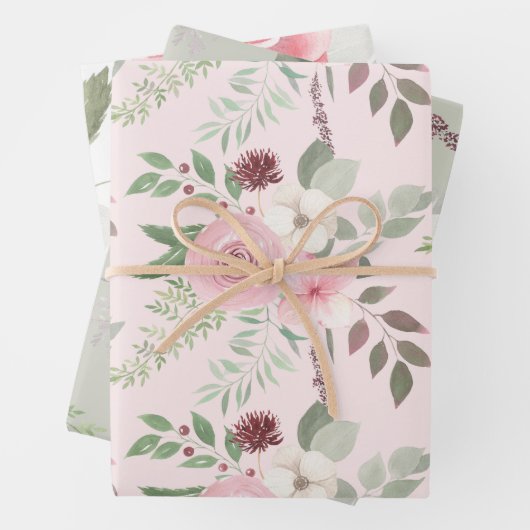 Waterverf Bloemige Inpakpapier Vellen  (In situ)