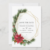 Waterverf Bloemige Kerst Geometrische Trouw Save The Date (Voorkant)