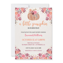 Waterverf Bloemige Kleine Pompoen Baby Shower