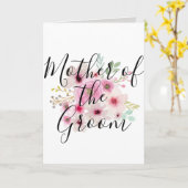 Waterverf Bloemige MOEDER VAN DE BRUIDEGOM Bruilof Kaart (Gele Bloem)