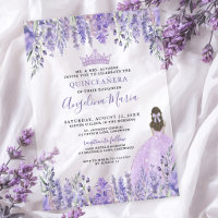 Waterverf Bloemige Paarse Quinceanera