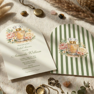 Waterverf Bloemige Parfum Bruidsdouche Boog Kaart