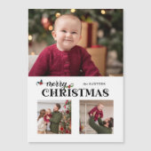 Waterverf Bloemige Prettig Kerst Script 3-Foto (Voorkant)