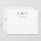 Waterverf Bloemkam Gingham Nursery Note Card Kaart (Voorkant)