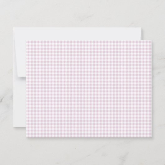 Waterverf Bloemkam Gingham Nursery Note Card Kaart (Achterkant)
