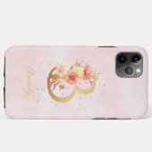 Waterverf Bloemmonogram Naam Initiaal B Letter Case-Mate iPhone Case (Achterkant (horizontaal))