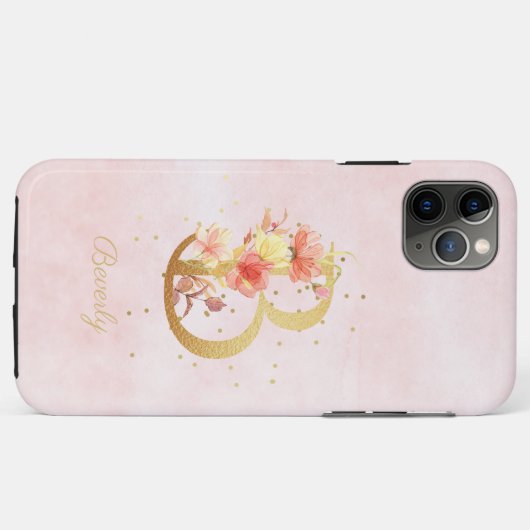 Waterverf Bloemmonogram Naam Initiaal B Letter Case-Mate iPhone Case (Achterkant (horizontaal))