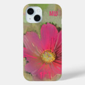 Waterverf Bloemmonogram Rood groen Wildflower Case-Mate iPhone Case (Achterkant)