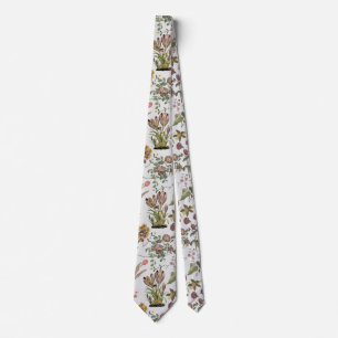  waterverf bloemmotief 2508.Lgrey BG Stropdas