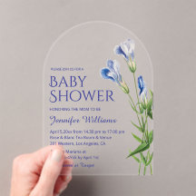 waterverf bloemmotief blauwe jongens baby shower b