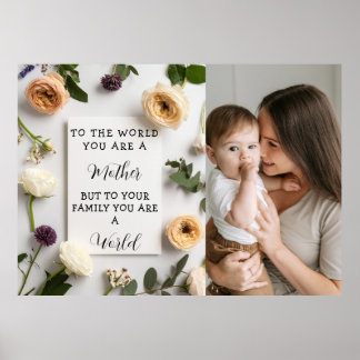 Waterverf Bloemmotief Gelukkige Moederdag Foto Poster