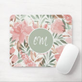 Waterverf Bloemmotief Monogram Muismat (Met muis)
