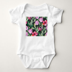 Waterverf bloemmotief, naadloos mooi patroon. romper