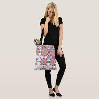 Waterverf Bloemontwerp, Roze Bloemprint Draagtas