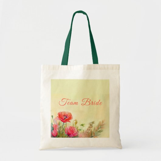 Waterverf Bloempapaver Bruidsmeisje Tote Bag (Voorkant)