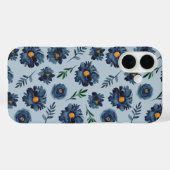 Waterverf bloempatroon - Klassiek blauw - Indigo Case-Mate iPhone Case (Achterkant (horizontaal))