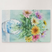 Waterverf bloemschikken puzzel (Horizontaal)