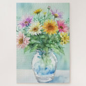 Waterverf bloemschikken puzzel legpuzzel (Verticaal)