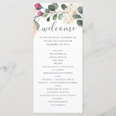 Waterverf bloemtuin. Roodbruingebladerde bruiloft Programma (Voorkant)