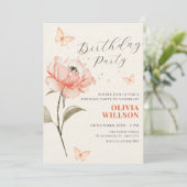 Waterverf bloesem esthetische verjaardag kaart (Staand voorkant)