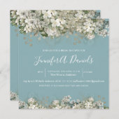 Waterverf Bloom Blue Bridal Shower Kaart (Voorkant / Achterkant)