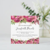Waterverf Bloom Bruids Douche Uitnodiging (Staand voorkant)