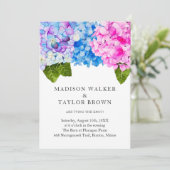 Waterverf Bloom Hortensia's Bloemen Huwelijk Kaart (Staand voorkant)