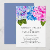 Waterverf Bloom Hortensia's Bloemen Huwelijk Kaart (Voorkant / Achterkant)